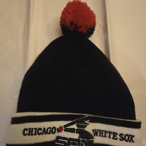 Chicago White Sox Beanie with Red Pom